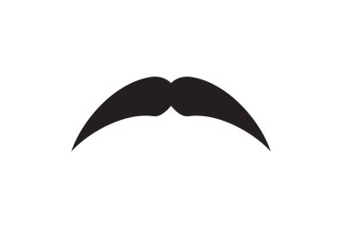 Bıyık vektör simgesi. Siyah retro tarzı bıyık. Traş ol berber, klasik erkek yüzü..