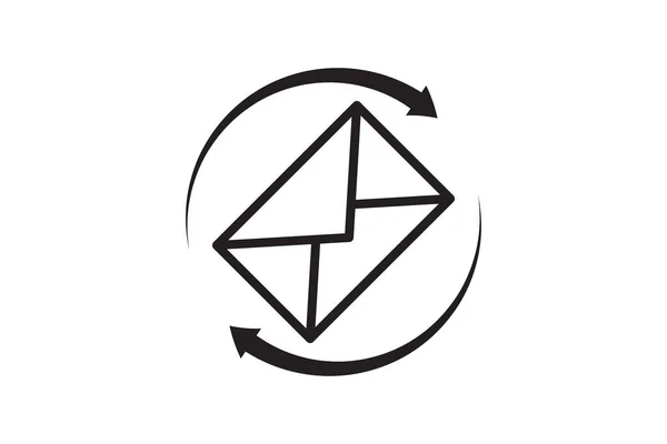 Знак Вектора Значка Почты Символ Конверта Письма Послать Сообщение Адресу — стоковый вектор