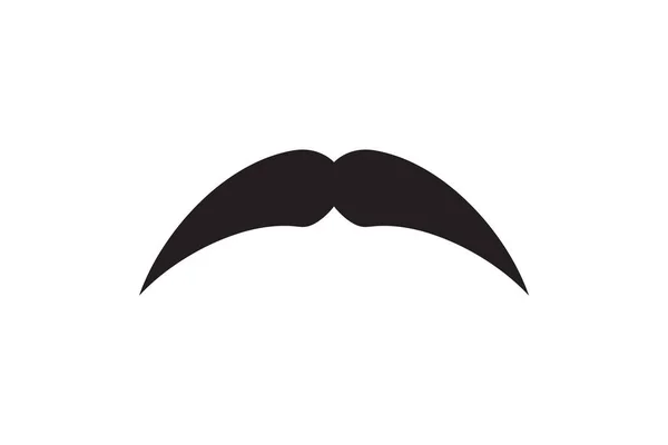 Icône Vectorielle Moustache Moustache Noire Style Rétro Rasage Coiffeur Vintage — Image vectorielle