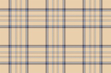Ekose arka plan, bej rengi kusursuz deseni kontrol et. Tekstil baskısı için vektör kumaş dokusu, ambalaj kağıdı, hediye kartı, duvar kağıdı düz tasarım.