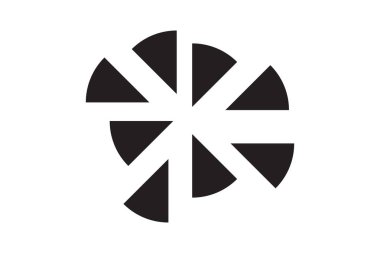 Yuvarlak grafik kesir çember şekil vektör elemanı. Geometrik diyagram bölümü simgesi. Çizelge bölme çarkı.