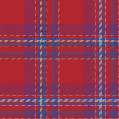 Kırmızılı ekose desenli. Kumaş dokusunu kontrol et. Vektör tekstil baskı tasarımı.