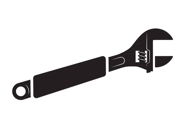 Wrench Tool Repair Service Equipment Mechanical Engineering Symbol Vector Illustration — Stockvektor