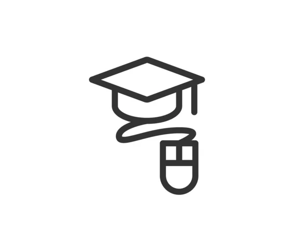 Icono Educación Ilustración Vectorial Gorra Universitaria Símbolo Del Sombrero Graduado — Vector de stock