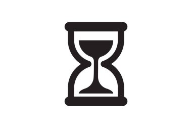 Bekle ikon kum saati. Zaman saati basit web tasarımı. Dakika ve saat gösterge bilgisi vektör sembolü.