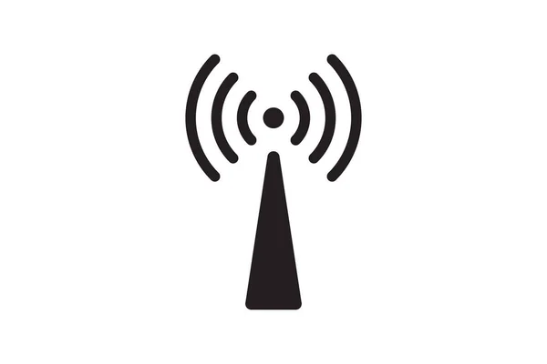 Radio Tower Antenna Vector Icon Wireless Station Signal Symbol Wave — Stock Vector