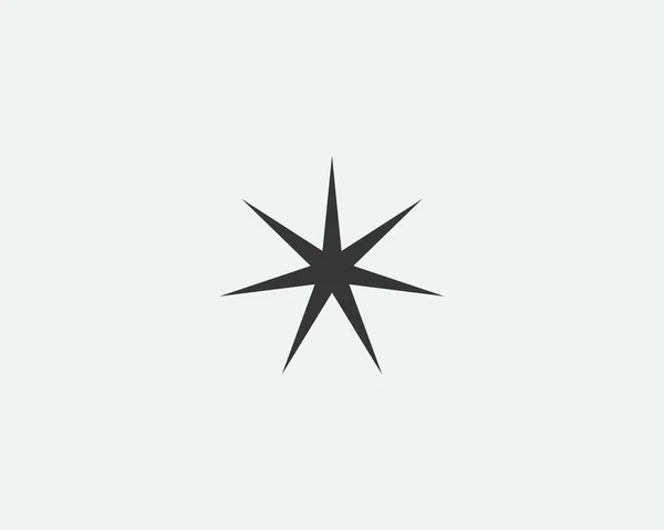 Ikona Hvězdy Vektorový Tvar Abstraktní Značka Designu Jiskry Černá Bílá — Stockový vektor