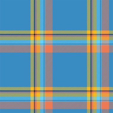 Mavi desenli ekose desenli. Kumaş dokusunu kontrol et. Vektör tekstil baskı tasarımı.