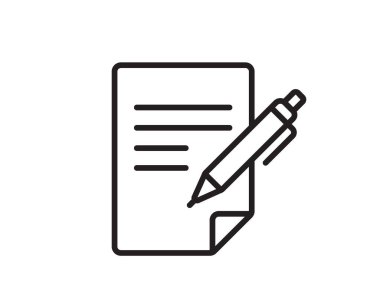 Note icon vector sign. Paper message or document page. Notice doc sheet.