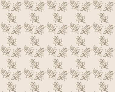 Yaprak bitkisinin yaprak deseni tekstil tasarımı için. Duvar kâğıdı ya da kumaş için çiçek sanatı. Vektör süsleme arkaplanı.