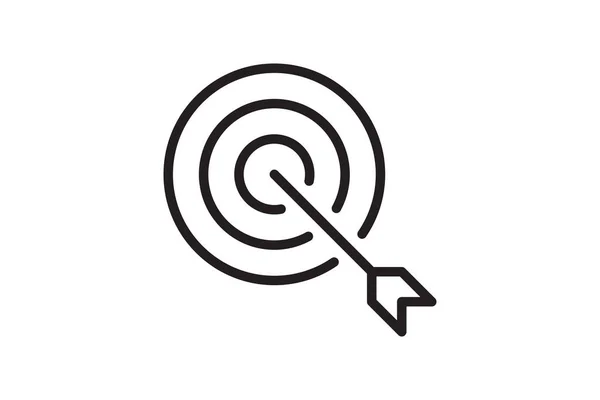 Arrow Target Icon Strategy Symbol Success Vector Illustration Black White — Vector de stock