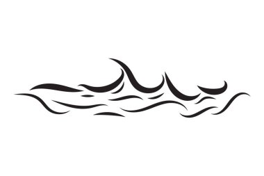 Deniz ikonu dalga illüstrasyon vektör tasarımı. Okyanus logosu grafik elementi. Su ya da sıvı sembol.