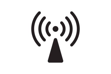 Radyo kulesi anten vektör simgesi. Kablosuz istasyon sinyali sembolü. Dalga bağlantısı iletimi.