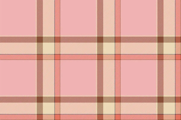Plaid Background Check Seamless Pattern Pink Vector Fabric Texture Textile — Stock Vector