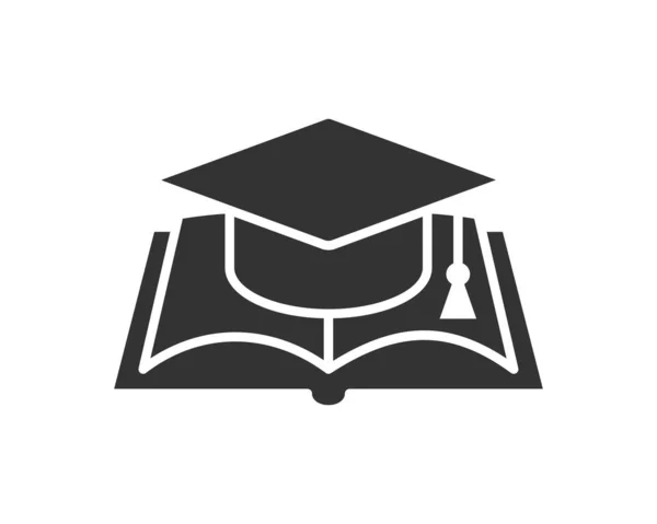 Icono Educación Ilustración Vectorial Gorra Universitaria Símbolo Del Sombrero Graduado — Archivo Imágenes Vectoriales