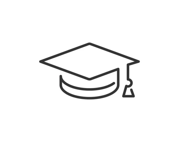 Icono Educación Ilustración Vectorial Gorra Universitaria Símbolo Del Sombrero Graduado — Archivo Imágenes Vectoriales