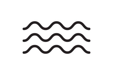 Deniz ikonu dalga illüstrasyon vektör tasarımı. Okyanus logosu grafik elementi. Su ya da sıvı sembol.