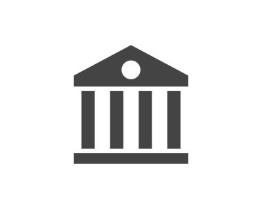 Hükümet ikon vektörü. İnşaat sembolü. Mimari dirençli tasarım. Klasik şehir simgesi.