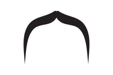 Bıyık vektör simgesi. Siyah retro tarzı bıyık. Traş ol berber, klasik erkek yüzü..