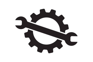 Simge vektörünü dişli dişli elemanı ile ayarlıyorum. Motor konsepti veya web illüstrasyonu için Cogweel mekanizması sembolü.