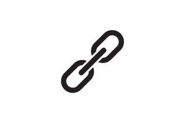 Zincir bağlantısı simgesi. Bağlantı işareti vektör illüstrasyonu. Bağlı arayüz web tasarımı.