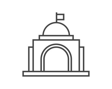 Hükümet ikon vektörü. İnşaat sembolü. Mimari dirençli tasarım. Klasik şehir simgesi.