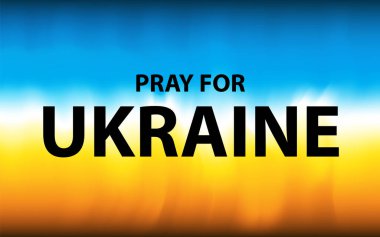 Ukrayna bayrağı için soyut modern Ukrayna bayrağı için dua edin. Ulusal özgürlük sembolü.