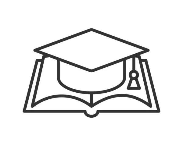 Icono Educación Ilustración Vectorial Gorra Universitaria Símbolo Del Sombrero Graduado — Archivo Imágenes Vectoriales