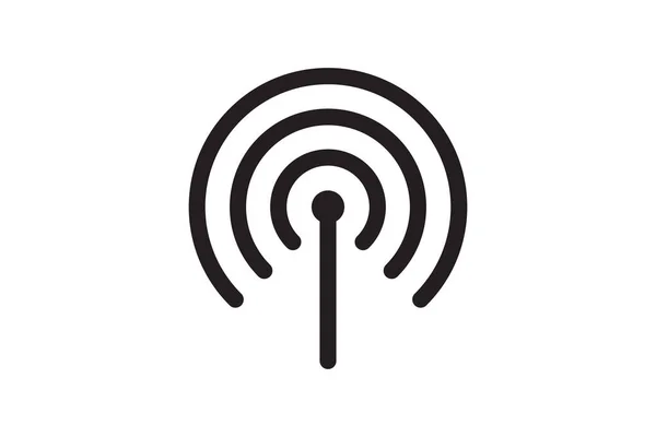 Значок Вектора Антенны Радиовышки Символ Сигнала Беспроводной Станции Волновая Передача — стоковый вектор