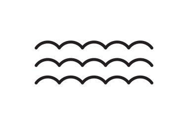 Deniz ikonu dalga illüstrasyon vektör tasarımı. Okyanus logosu grafik elementi. Su ya da sıvı sembol.
