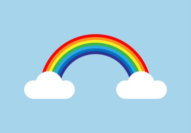 Gökkuşağı vektör çizimi. Renkli soyut tasarım. Renkli grafik sembolü yağmur yayı tayfı.