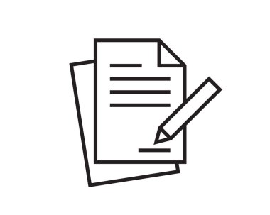 Not simgesi vektör işareti. Kağıt mesaj ya da belge sayfası. Doktor kağıdına dikkat edin.