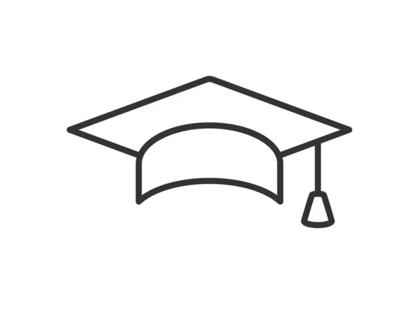 教育アイコンベクトル図 大学キャップや卒業帽子のシンボル 学生の学位黒と白の記号 — ストックベクタ