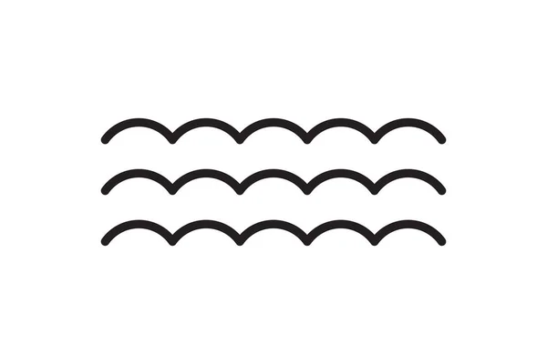 Морська Іконка Хвильова Ілюстрація Векторний Дизайн Океанський Логотип Графічний Елемент — стоковий вектор