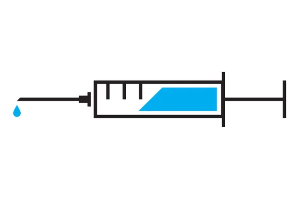 Syringe Icon Medical Health Injection Vaccine Drug Symbol Medicine Vector — Vettoriale Stock