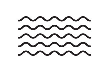 Deniz ikonu dalga illüstrasyon vektör tasarımı. Okyanus logosu grafik elementi. Su ya da sıvı sembol.