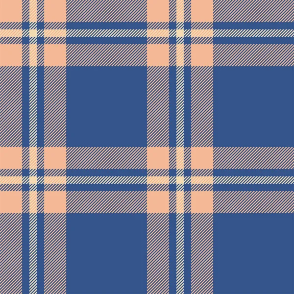 Plaid Naadloos Patroon Het Blauw Controleer Stof Textuur Ontwerp Van — Stockvector