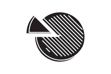 Yuvarlak grafik kesir çember şekil vektör elemanı. Geometrik diyagram bölümü simgesi. Çizelge bölme çarkı.