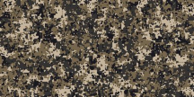 Asker üniforması için piksel kamuflaj. Modern kamuflaj kumaş tasarımı. Dijital askeri biçim vektör arkaplanı.