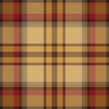 Ekose kontrol deseni turuncu ve kırmızı renklerde. Kusursuz kumaş dokusu. Tartan tekstil baskı tasarımı.