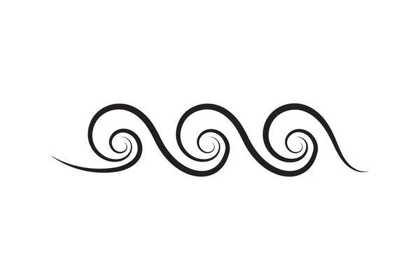 Ikona Fali Morskiej Ilustracji Wektor Projektu Element Graficzny Logo Oceanu — Wektor stockowy