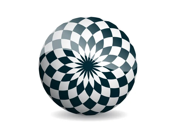 Ball Abstrakte Vektorillustration Mustersphäre Modernes Design Runde Form Globus Isoliert — Stockvektor