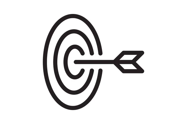 Стрелка Значке Цели Стратегический Символ Успеха Векторная Иллюстрация Черный Белый — стоковый вектор