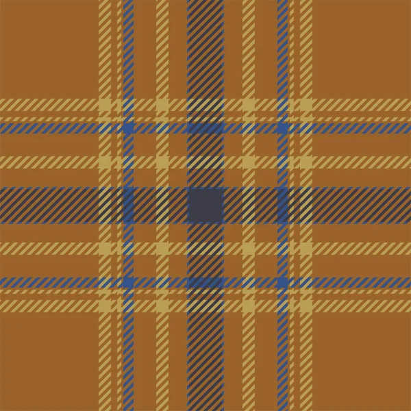 Plaid Check Patroon Oranje Rode Kleuren Naadloze Stofstructuur Tartan Textielprint — Stockvector