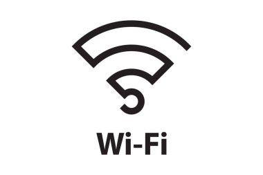 Wi-Fi sembolü sinyal bağlantısı. Kablosuz internet teknolojisi işareti. Wifi ağ iletişim simgesi. Radyo anten tasarımı.