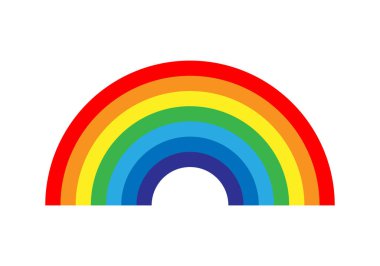 Gökkuşağı vektör çizimi. Renkli soyut tasarım. Renkli grafik sembolü yağmur yayı tayfı.