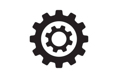 Simge vektörünü dişli dişli elemanı ile ayarlıyorum. Motor konsepti veya web illüstrasyonu için Cogweel mekanizması sembolü.