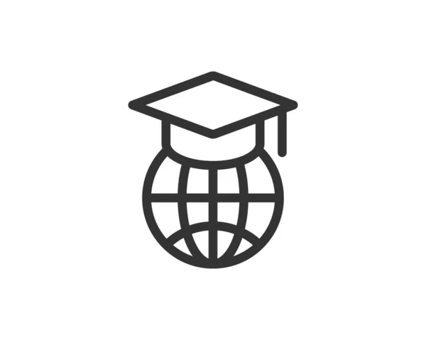 Icono Educación Ilustración Vectorial Gorra Universitaria Símbolo Del Sombrero Graduado — Vector de stock