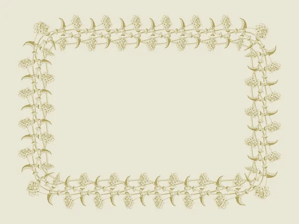 Floral Wreath Design Greating Card Wedding Invitation Romantic Frame Flower — Stock Vector