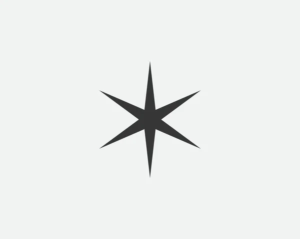 Значок Звезды Векторная Форма Абстрактный Дизайн Искрового Знака Чёрно Белый — стоковый вектор
